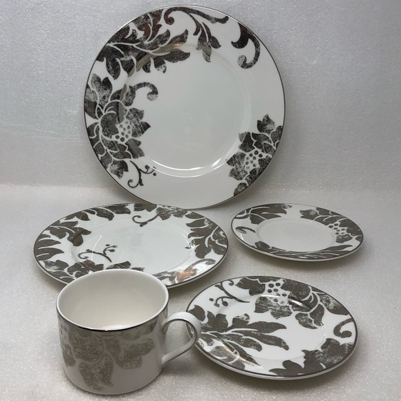 NEW LENOX 5 Piece Place Setting Silver Appliqué
